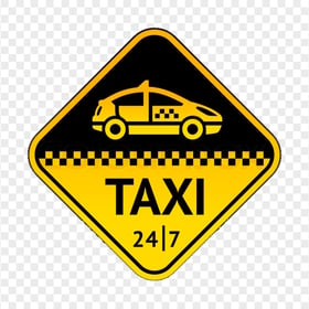 Taxi Service 24/7 Logo Sign PNG Image