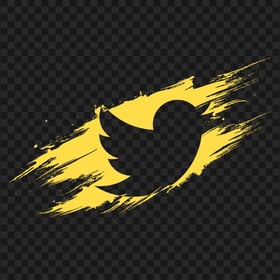 HD Yellow Twitter Brush Stroke Icon PNG