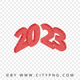 2023 Red Glitter 3D Text PNG Image