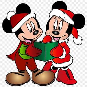 Mickey Mouse And Minnie Santa Christmas HD PNG