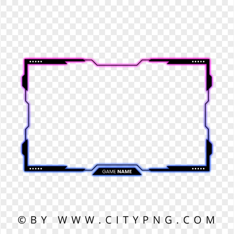 Live Streaming Pink and Purple Twitch Frame Overlay Neon PNG