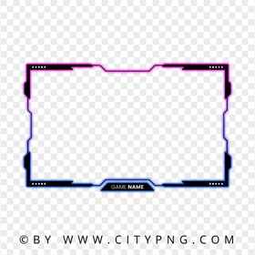 Live Streaming Pink and Purple Twitch Frame Overlay Neon PNG