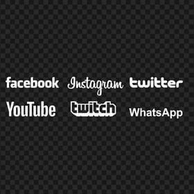 HD Twitter Facebook Instagram Social Media White Logos PNG