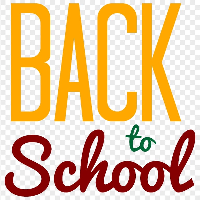 Yellow & Red Back To School Text PNG