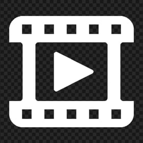 Video Play, Watch Player White Icon