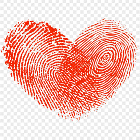Two Fingerprints Red Heart Shape Love PNG Image