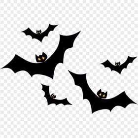 Black Halloween Bats Silhouette Flying