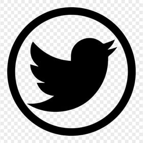 HD Black Round Twitter Icon PNG