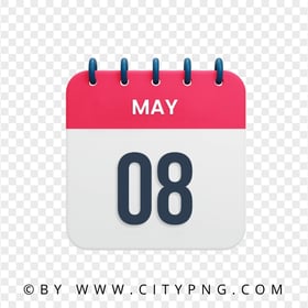 8th May Date Icon Calendar HD Transparent Background