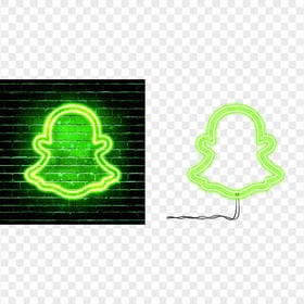 HD Snapchat Green Neon Glowing Logo PNG