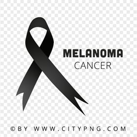 Melanoma Cancer Black Ribbon Logo Sign PNG Image