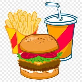Clipart Hamburger, Fries And Soda Cup