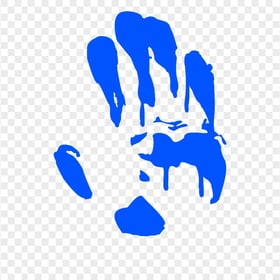HD Blue Hand Print Silhouette Clipart PNG
