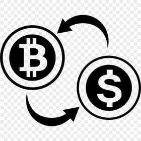 HD Black Bitcoin To USD Converter Icon PNG
