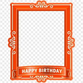 HD Orange Happy Birthday Poster Frame Transparent PNG