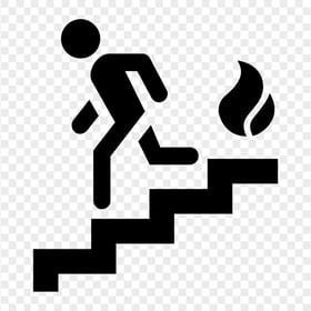 PNG Black Fire Escape Exit Sign Symbol Icon