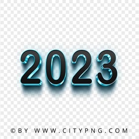 3D Blue & Black 2023 Text Logo Image PNG