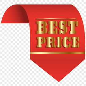 HD Best Price Gold & Red Ribbon PNG