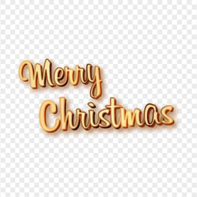 Gold Creative Merry Christmas Text Design FREE PNG