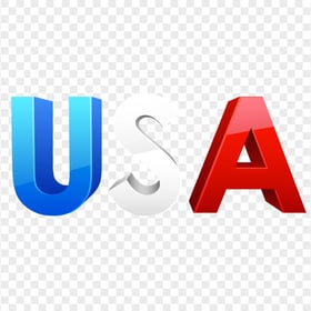 USA Word Flag Colors US Logo