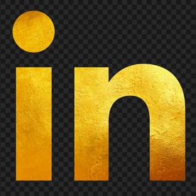 HD Gold Linkedin IN Icon Text Symbol Sign PNG