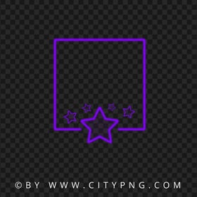 Purple Neon Frame With Stars PNG Image