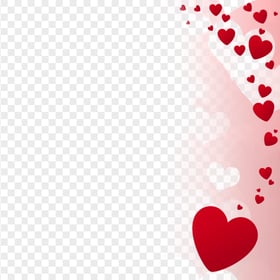 Love Valentine Hearts Border PNG