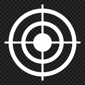 Bullseye Shooting Target White Icon FREE PNG