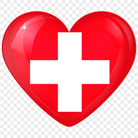 HD Switzerland Flag Heart Transparent Background