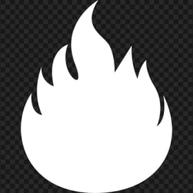 HD White Flame Silhouette Icon PNG