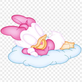 HD Baby Daisy Duck Sleeping In The Cloud PNG