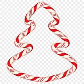 HD Candy Cane Christmas Tree Shape PNG