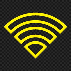 Wifi Yellow Outline Logo Icon Symbol PNG IMG