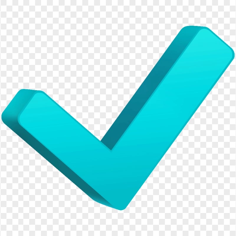 HD 3D Turquoise Check Mark Icon Symbol PNG | Citypng