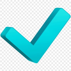 HD 3D Turquoise Check Mark Icon Symbol PNG