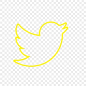 HD Yellow Outline Twitter Bird Logo Icon PNG