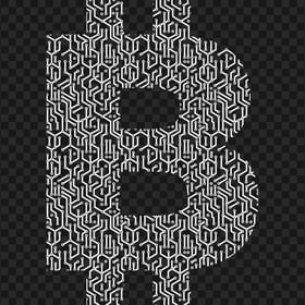 HD White B Bitcoin Letter Logo Icon PNG