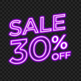 HD 30% Off Sale Neon Purple Sign Transparent PNG