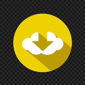 Flat Cloud Circle Download Yellow Icon Button HD PNG
