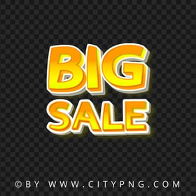 Big Sale Comic Yellow Logo PNG Image
