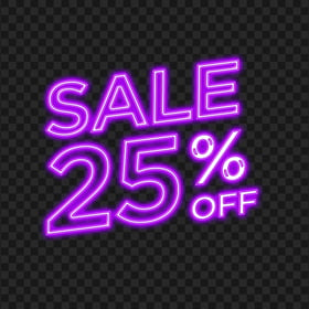 25% Percent Off Sale Neon Purple Sign HD PNG