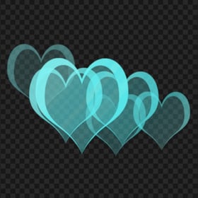 HD Blue Bokeh Light Heart Effect PNG