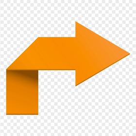 HD Orange Turn Right Arrow Sign Icon Symbol PNG