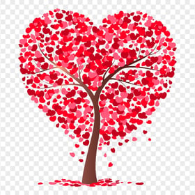 Valentines Love Tree Of Hearts PNG