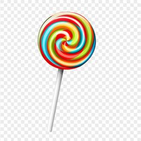 Multicolored Lollipop Candy Vector Illustration PNG