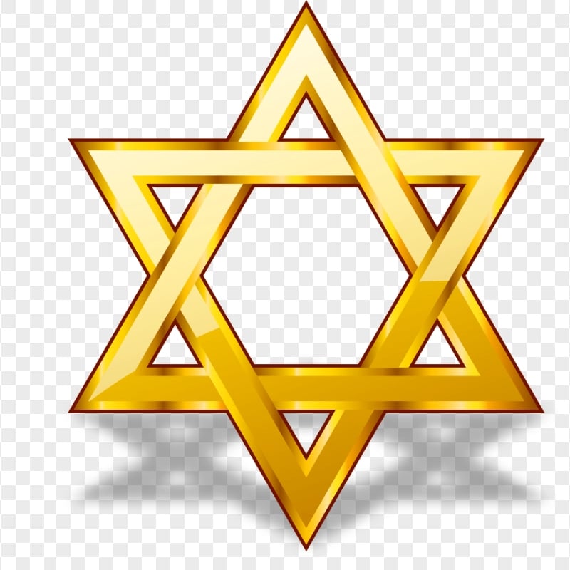 Yellow Golden Star Of David PNG Image