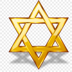 Yellow Golden Star Of David PNG Image