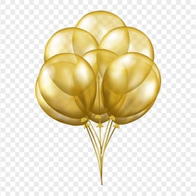 HD Golden Gold 3D Balloons Flying PNG