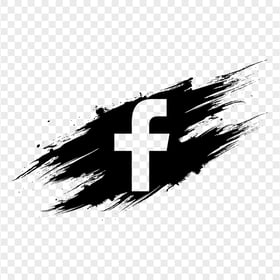 Black Brush Stroke Facebook F Letter Icon Logo