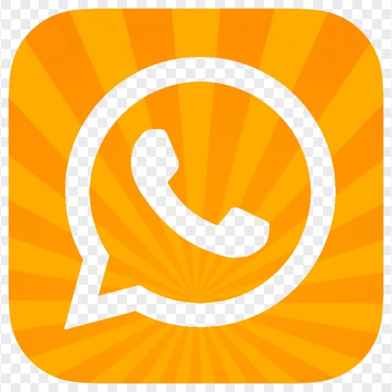 HD Beautiful Orange Outline Whatsapp Square Logo Icon PNG